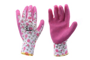 Rękawice ogrodowe LATEKS (motyw roślinny) R.8 RIM