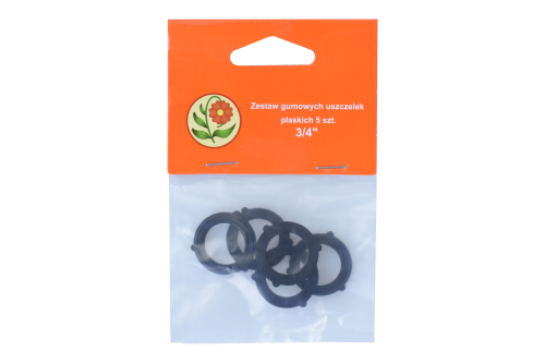 Zestaw gumowych uszczelek płaskich 5 szt. 3/4" 