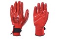 Rękawice ogrodowe NITRYL R.9 RIM kolor czerwony