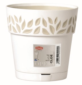 Doniczka CLOE 15 z podstawką BIAŁA