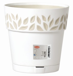 Doniczka CLOE 25 z podstawką BIAŁA
