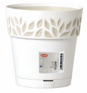 Doniczka CLOE 20 z podstawką BIAŁA