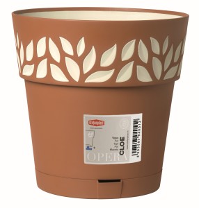 Doniczka CLOE 20 z podstawką TERAKOTA