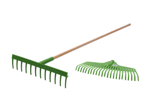 Zestaw KLIK (kolor zielony). Grabie do liści + uniwersalny trzonek. FSC 100%
