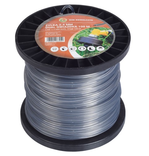 Żyłka 2,4mm dual gwiazdka / 100m