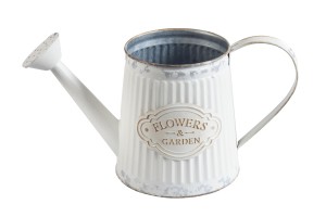 Konewka metalowa 1,2L "FLOWERS GARDEN", biała 