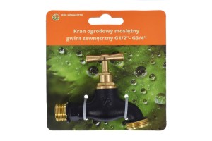Kran mosiężny czarny 1/2"-3/4"