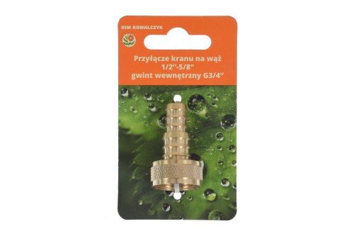Przyłącze kranu na wąż 1/2"-5/8 ", gwint wewnętrzny 3/4" 