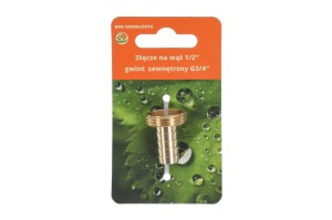 Złącze na wąż 1/2", gwint zewnętrzny 3/4"